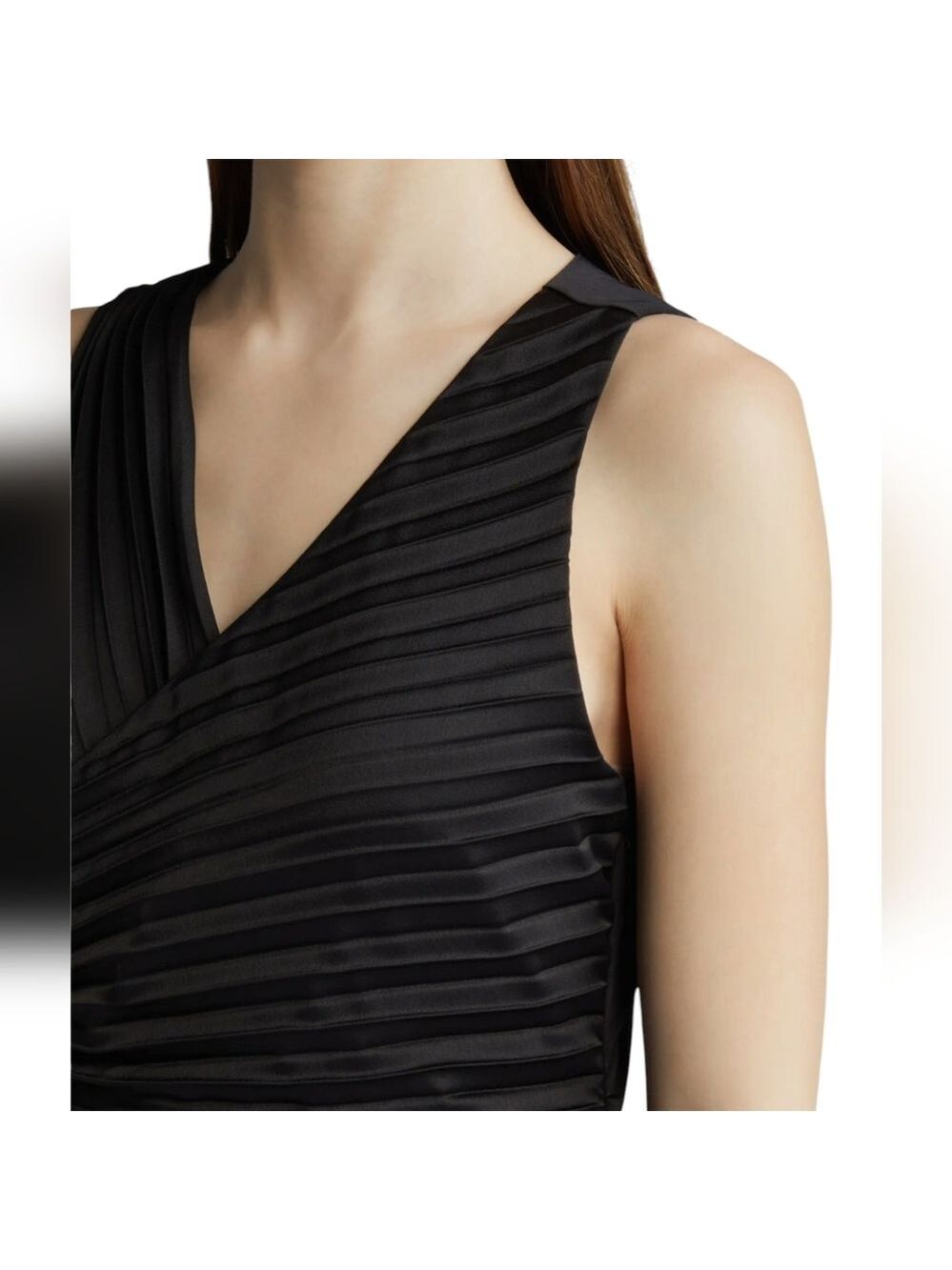 Sam Edelman Pleated Asymmetric Hem Satin Dress - Picture 4 of 12